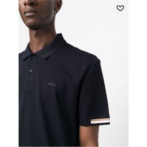 BOSS
logo-print short-sleeve polo shirt,size L , but fits as M, utter wrong wash